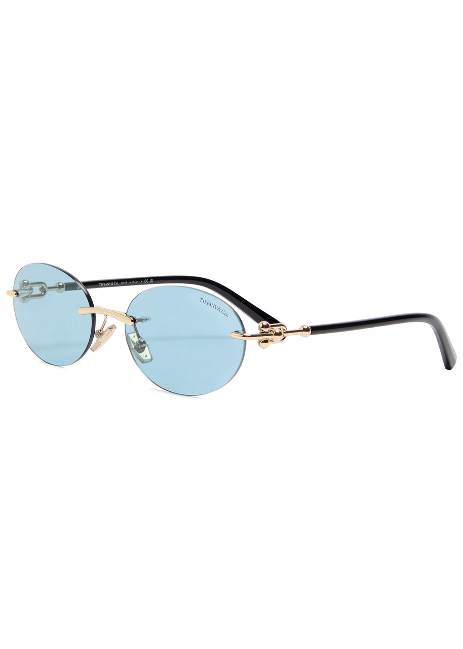 TIFFANY & CO. Rimless oval-frame sunglasses | Harvey Nichols