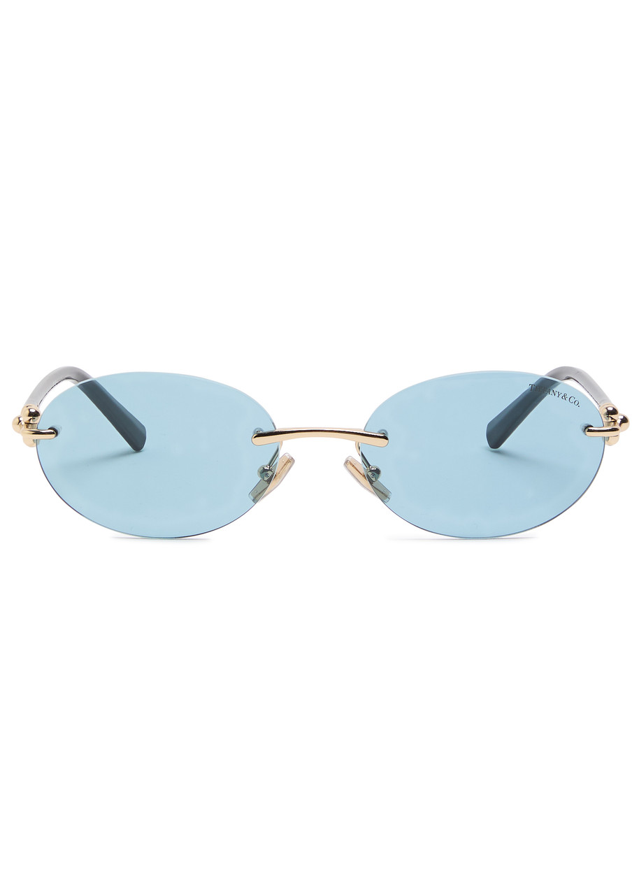 TIFFANY & CO. Rimless oval-frame sunglasses | Harvey Nichols