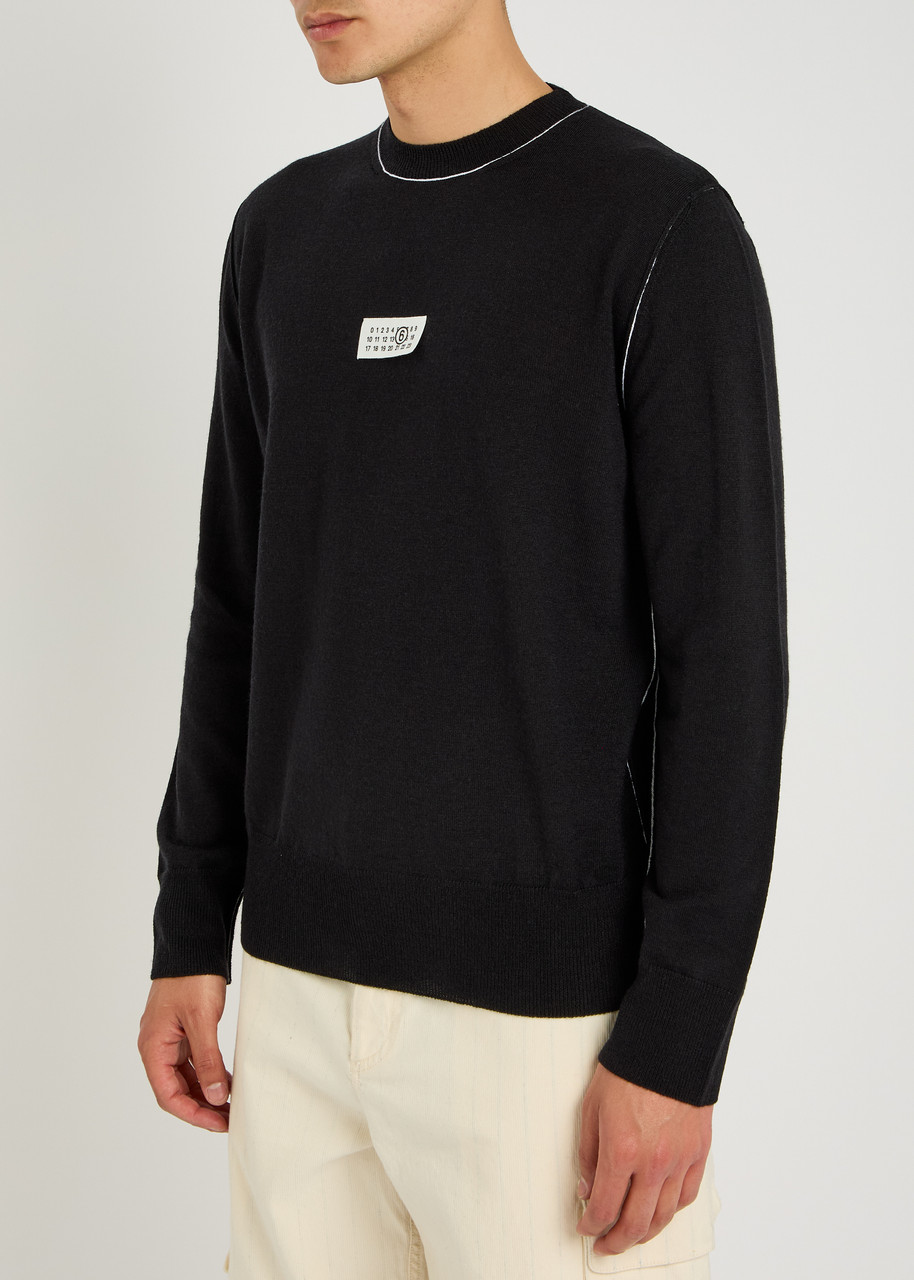 MM6 BY MAISON MARGIELA Label Logo Knit wool-blend jumper | Harvey