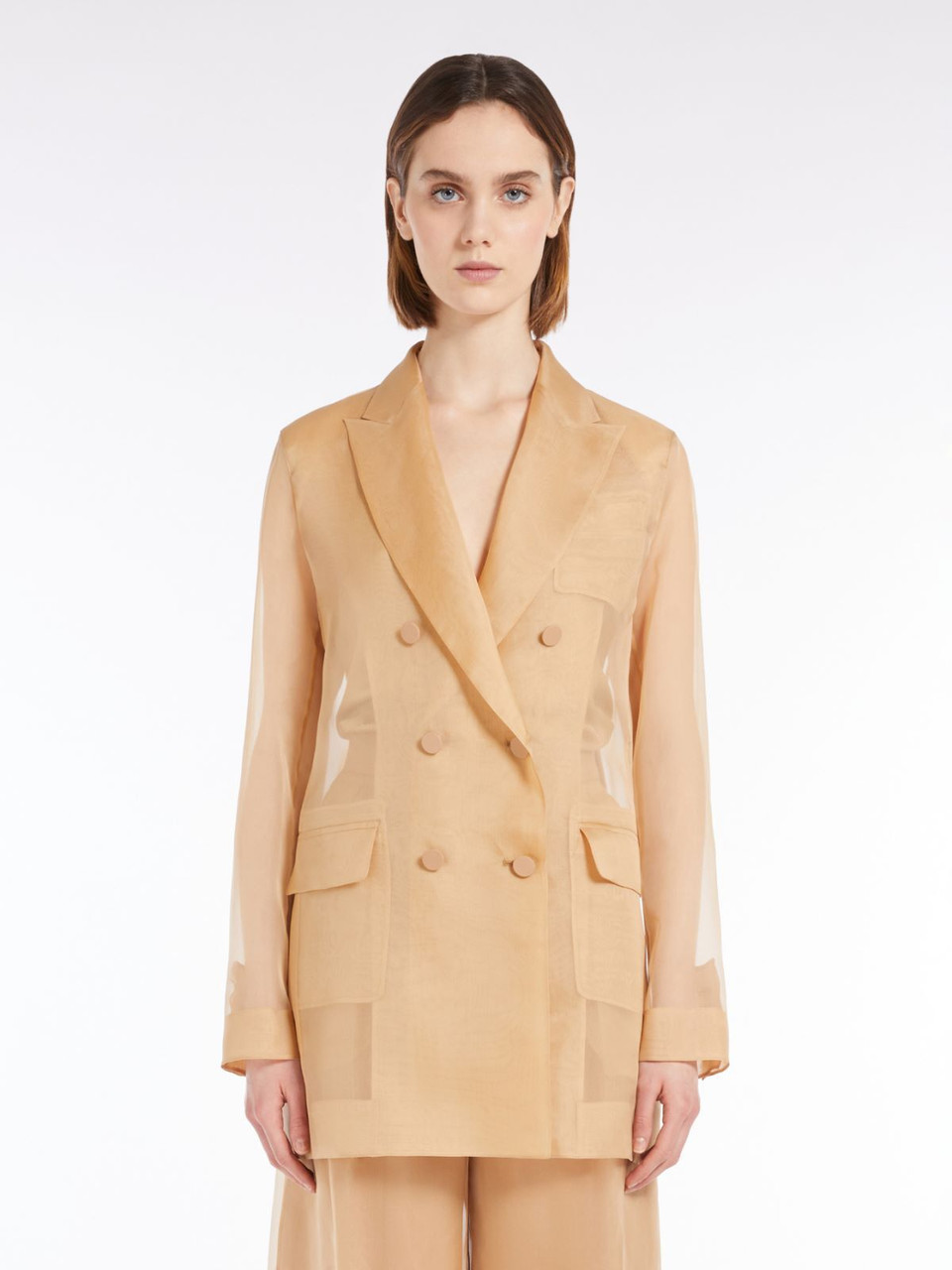 MAX MARA Silk organza double-breasted blazer | Harvey Nichols MAX MARA Silk organza double-breasted blazer | Harvey Nichols