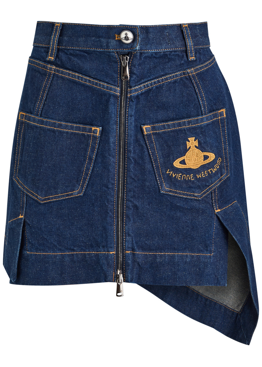 VIVIENNE WESTWOOD Sailor logo-embroidered denim mini skirt VIVIENNE WESTWOOD Sailor logo-embroidered denim mini skirt