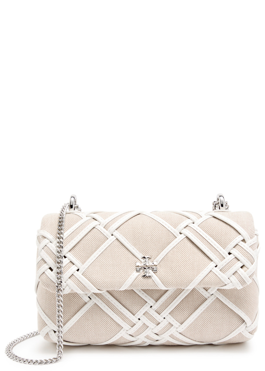 TORY BURCH Kira Mini woven canvas shoulder bag Harvey Nichols