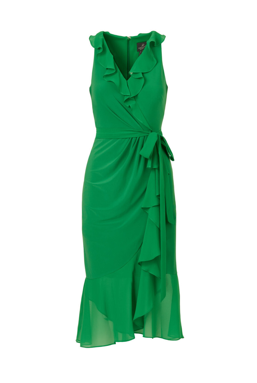 【海外限定】AdriannaPapell ドレス☆Green Surplice Combo Dres ADRIANNA PAPELL Surplice combo midi dress | Harvey Nichols