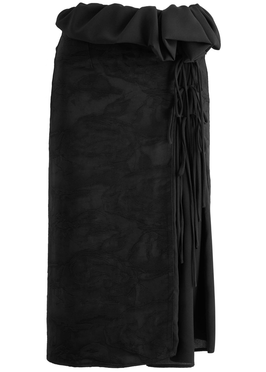 DRIES VAN NOTEN Sebia floral-jacquard moiré midi skirt | Harvey
