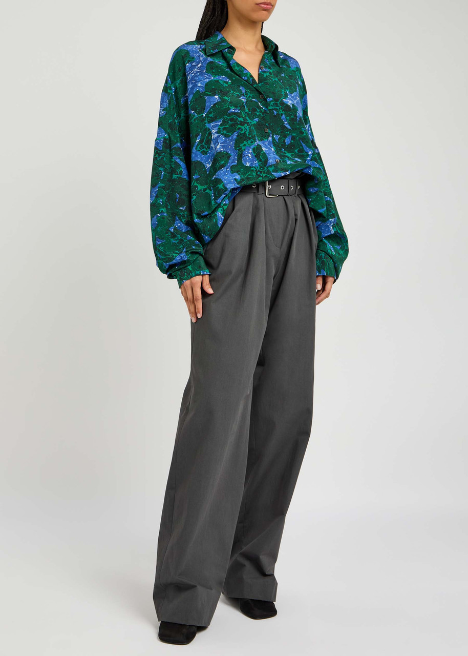DRIES VAN NOTEN Peaches wide-leg cotton trousers | Harvey
