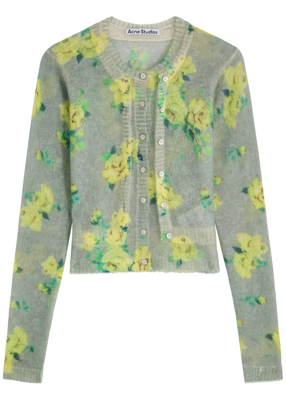 ACNE STUDIOS Floral mohair-blend cardigan | Harvey Nichols