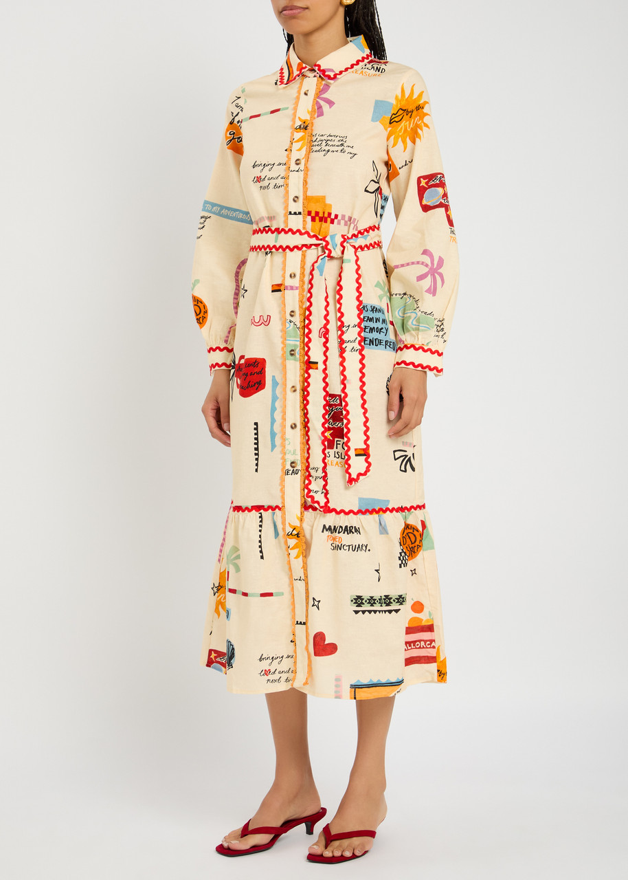 sachin and babi light blue dress NEVER FULLY DRESSED Poema cotton-blend maxi shirt dress