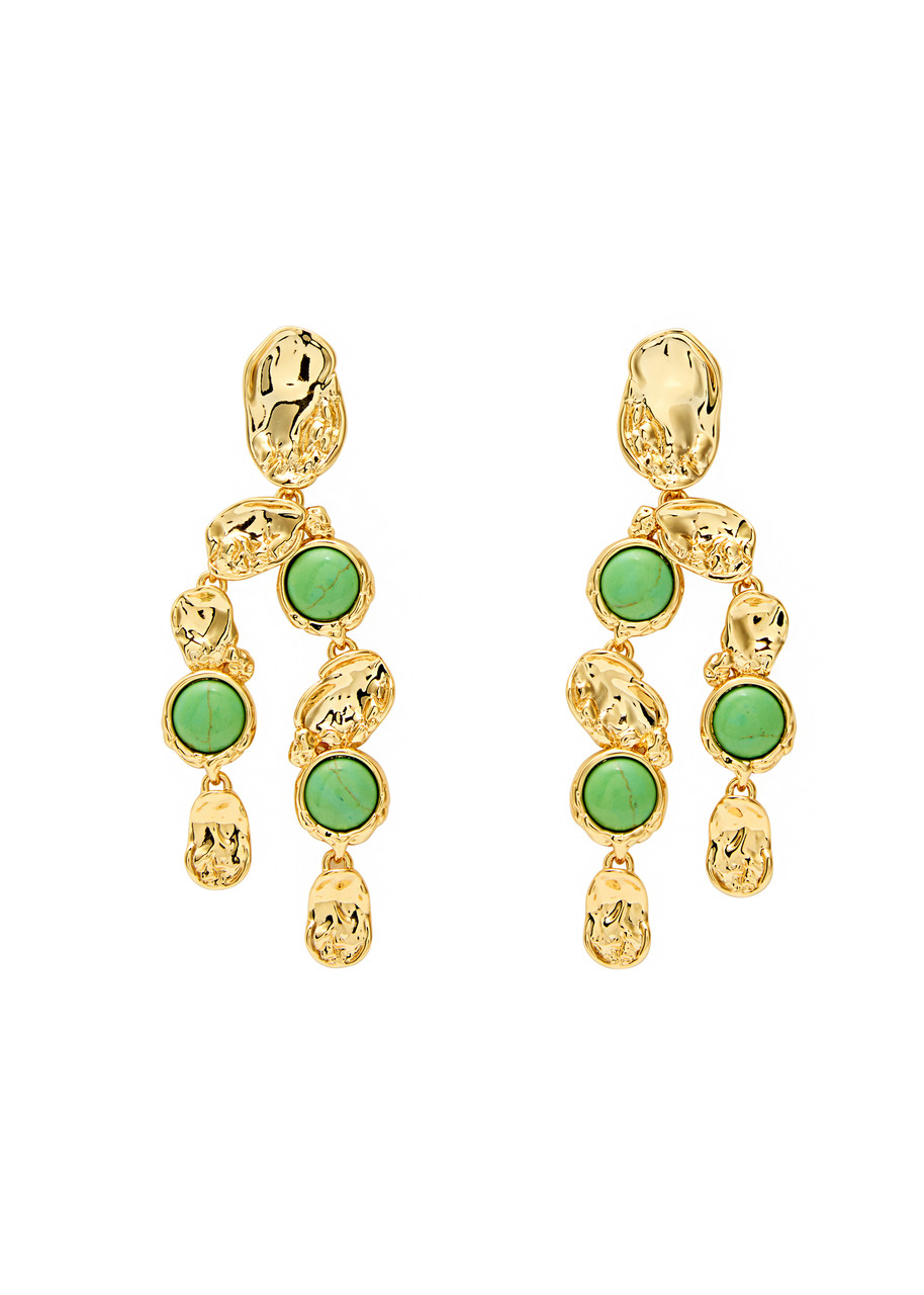 ALEXIS BITTAR Brut 14kt gold-plated drop earrings Harvey Nichols