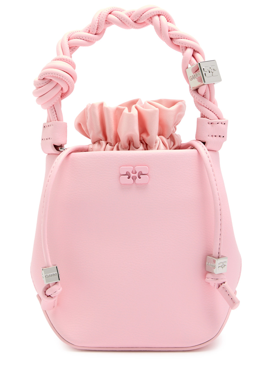 GANNI Bou Mini grained leather bucket bag | Harvey Nichols
