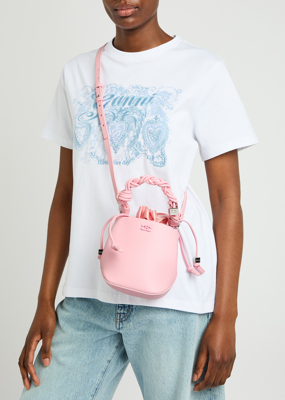 GANNI Bou Mini grained leather bucket bag | Harvey Nichols