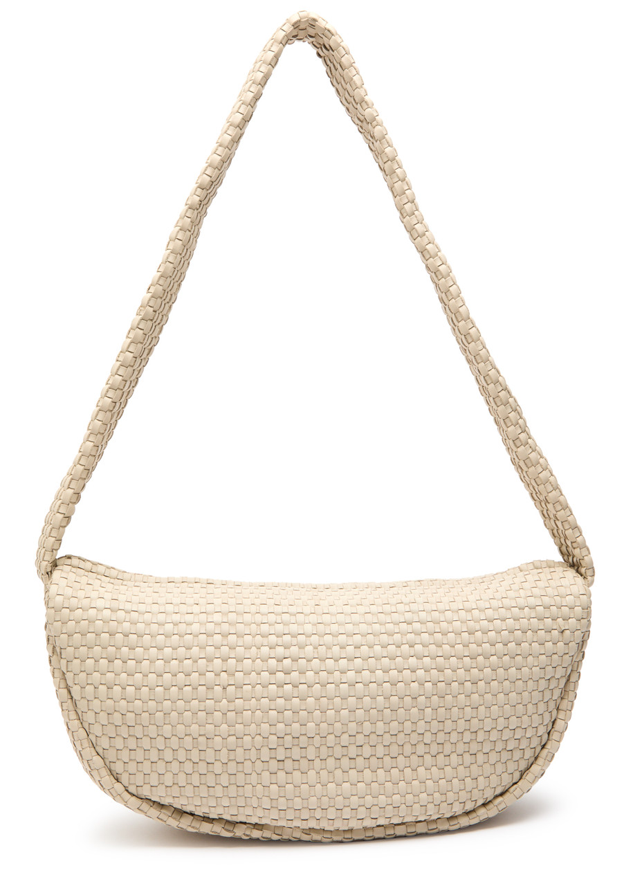 ST. AGNI Latice Weave Crescent leather shoulder bag | Harvey Nichols
