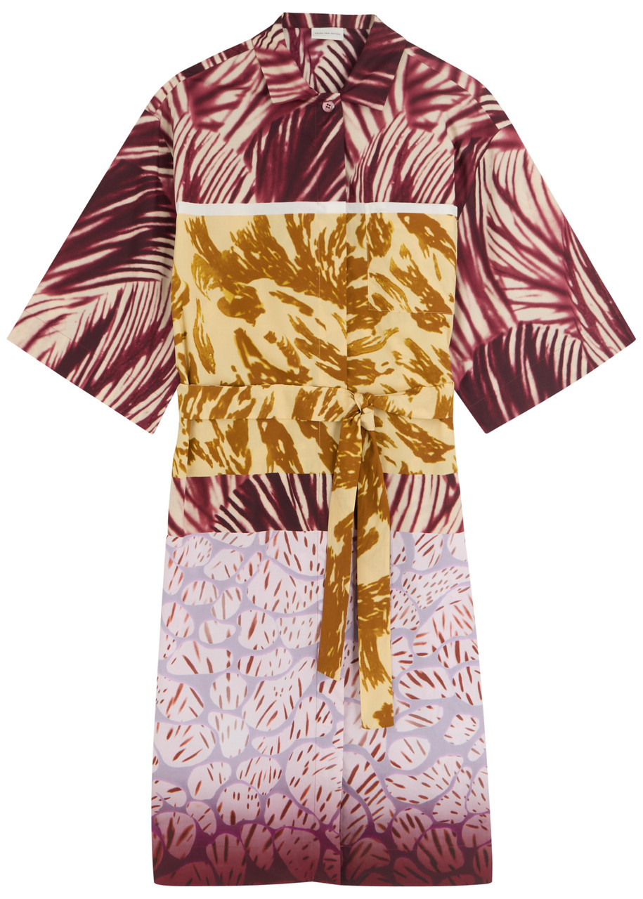 DRIES VAN NOTEN Doralia printed cotton mini shirt dress | Harvey