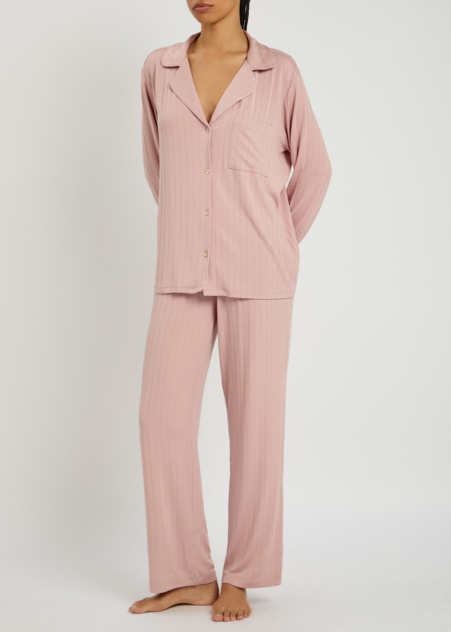 EBERJEY Gisele ribbed jersey pyjama set Harvey Nichols