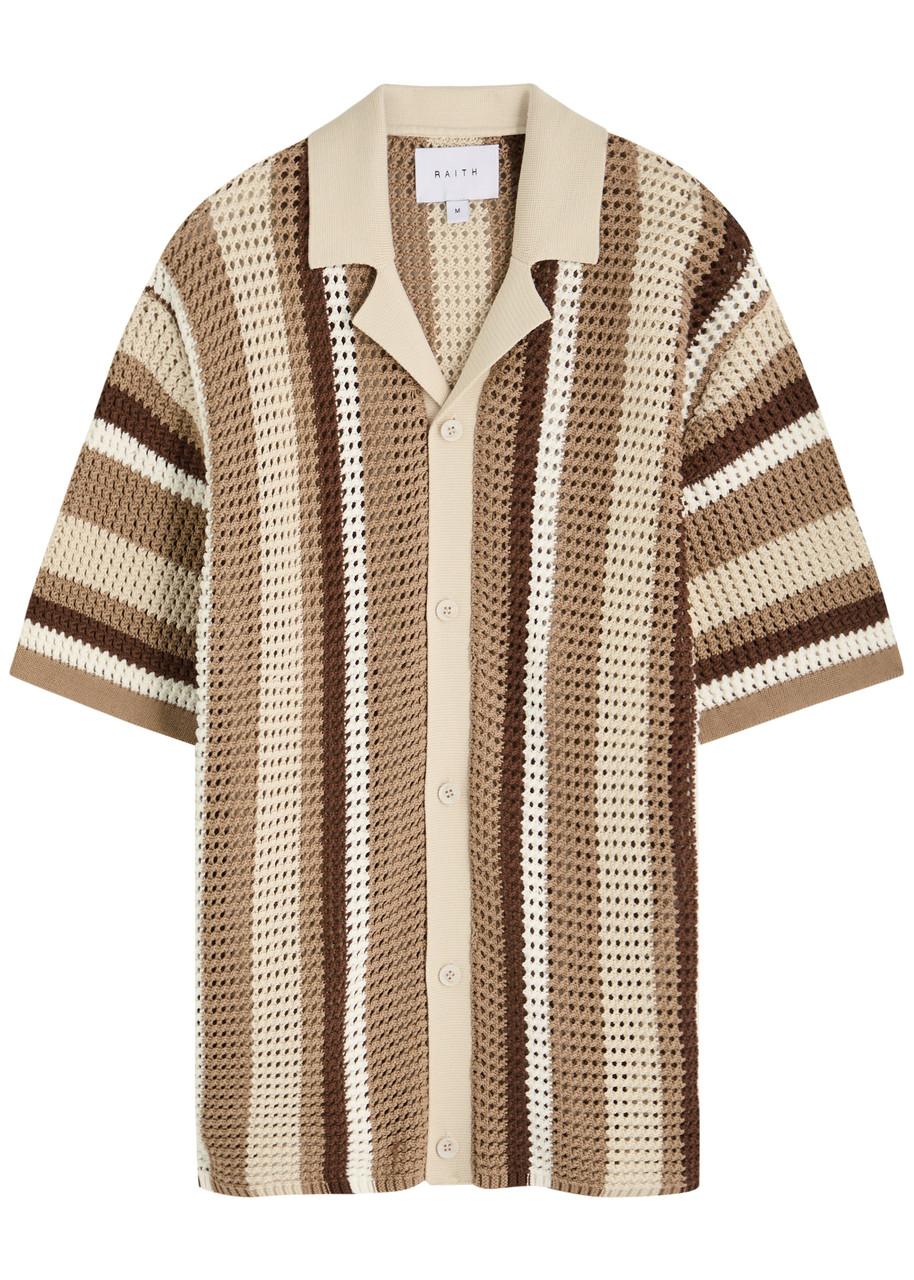 RAITH Dellamore striped open-knit shirt | Harvey Nichols