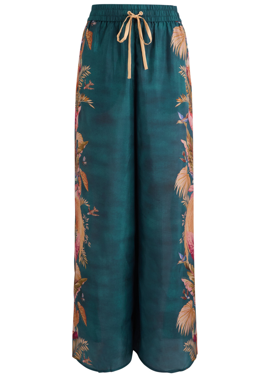 パンツ ZIMMERMANN ASCENSION PRINTED SILK TROUSERS ZIMMERMANN Ascension Relaxed printed silk trousers | Harvey