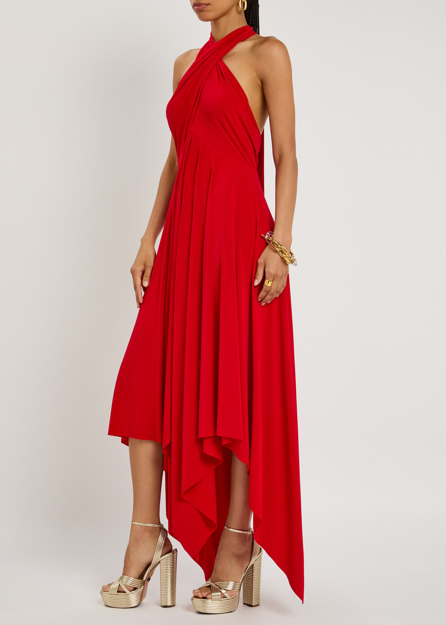 NORMA KAMALI Convertible asymmetric stretch-jersey midi