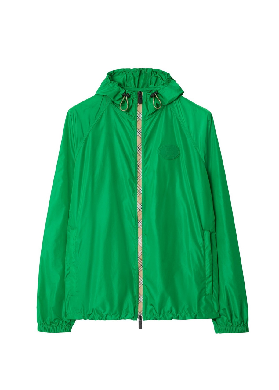 BURBERRY Check trim nylon hooded jacket | Harvey Nichols