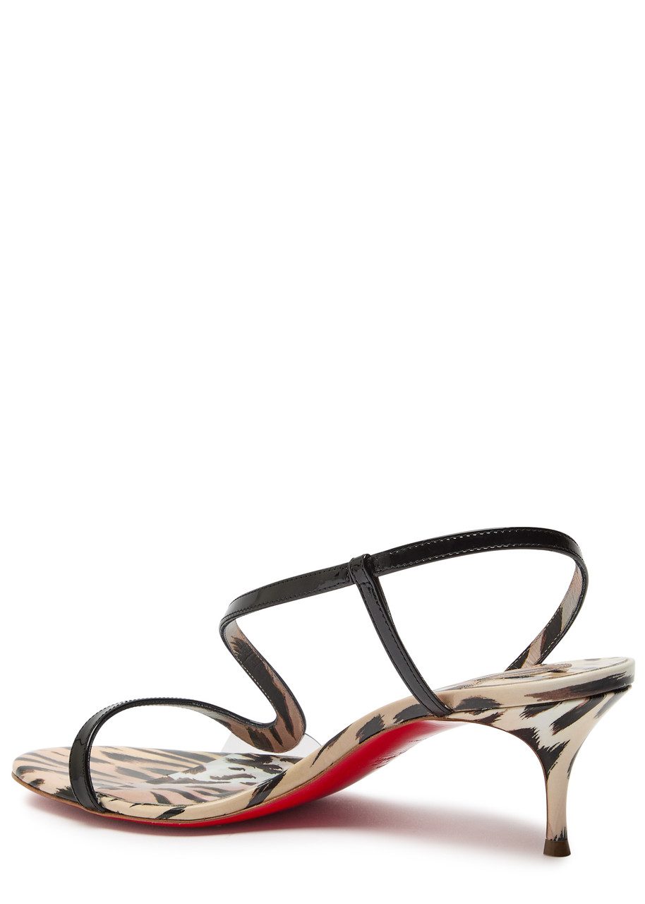 CHRISTIAN LOUBOUTIN Rosalie 55 cheetah-print patent leather