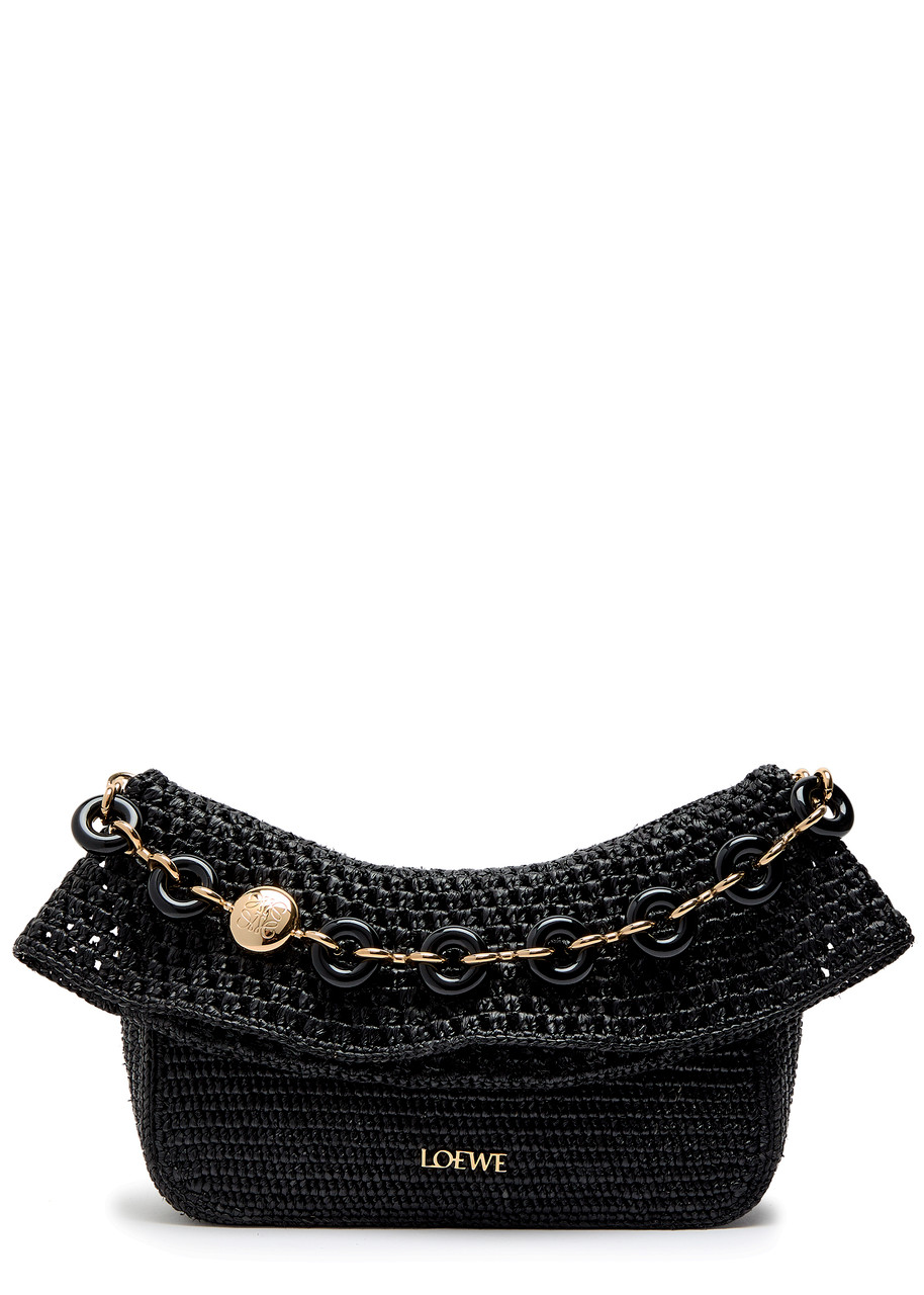 LOEWE X Paula's Ibiza Ola small raffia shoulder bag | Harvey LOEWE X Paula's Ibiza Ola small raffia shoulder bag | Harvey