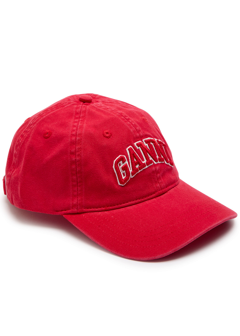 GANNI Logo-embroidered canvas cap | Harvey Nichols