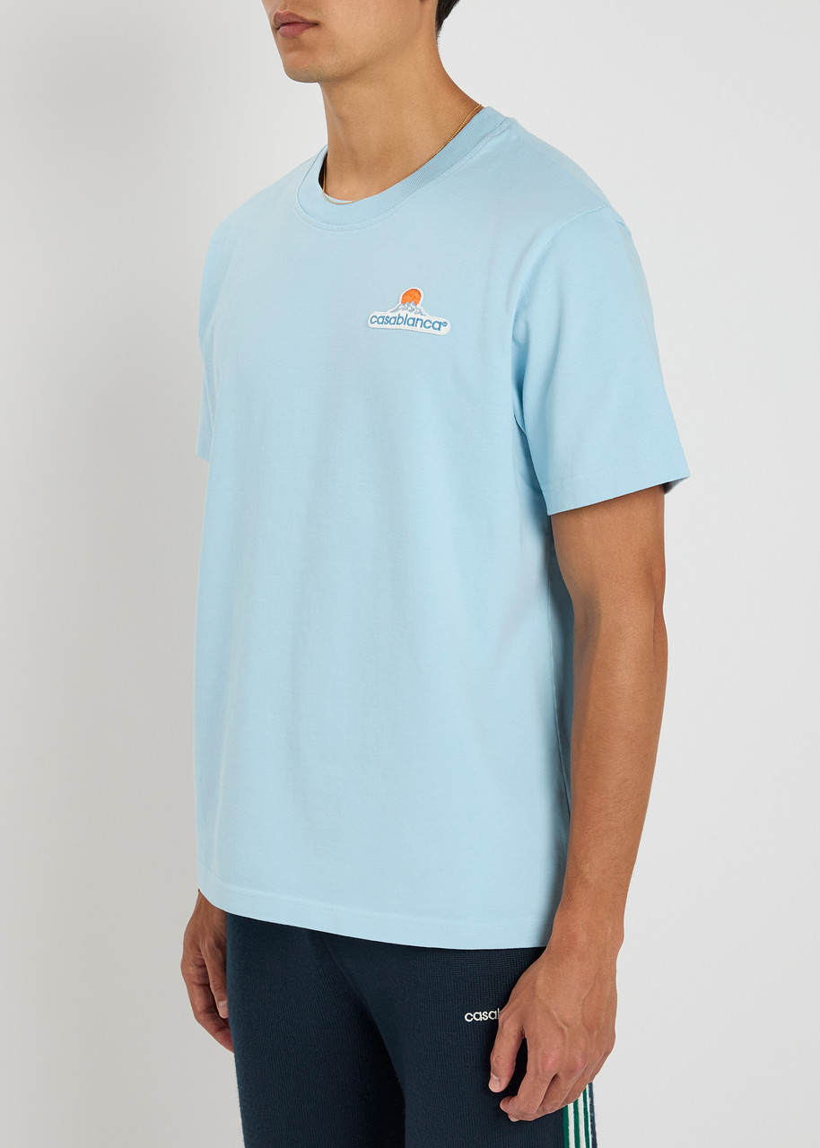 【CASABLANCA】モンターニュパッチロゴコットンTシャツ CASABLANCA Montagne Patch logo cotton T-shirt | Harvey Nichols