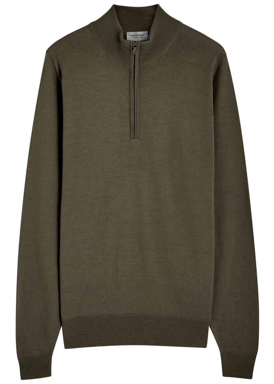 JOHN SMEDLEY Tapton quarter-zip wool jumper | Harvey Nichols