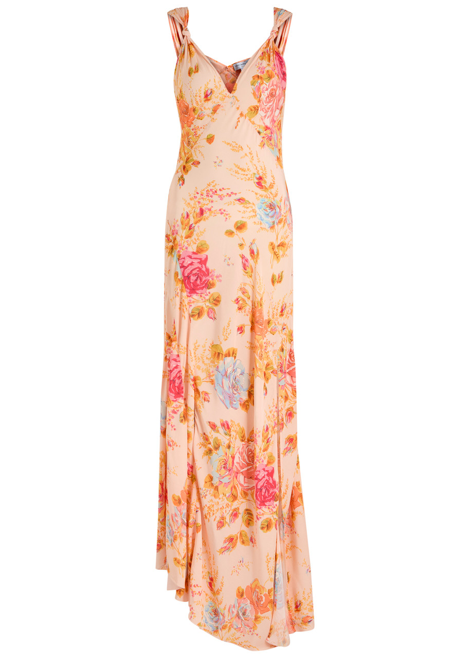 sachin and babi light blue dress Artemis Ethereal Cowl Ruched Maxi Dress in Champagne