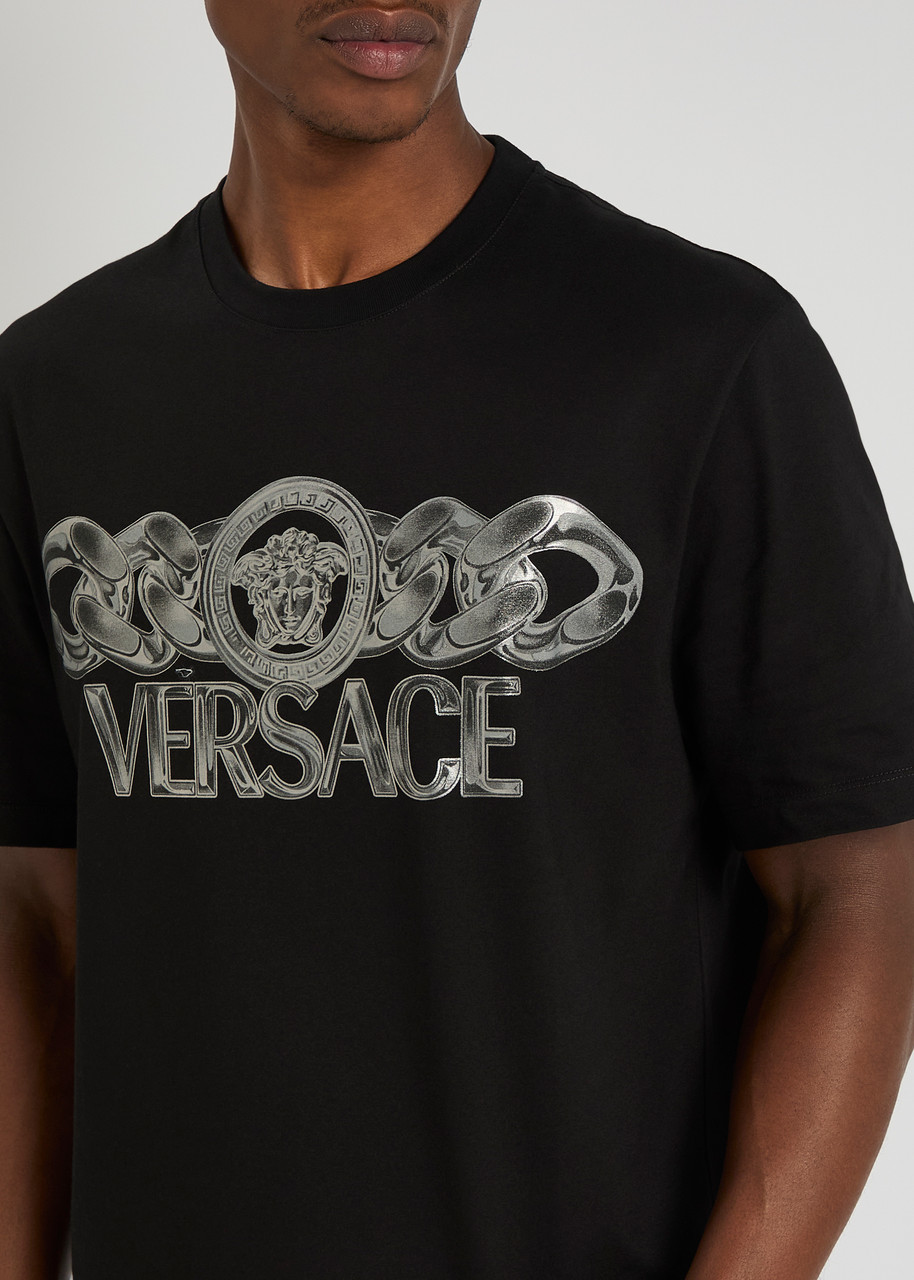 VERSACE Logo-printed cotton T-shirt | Harvey Nichols