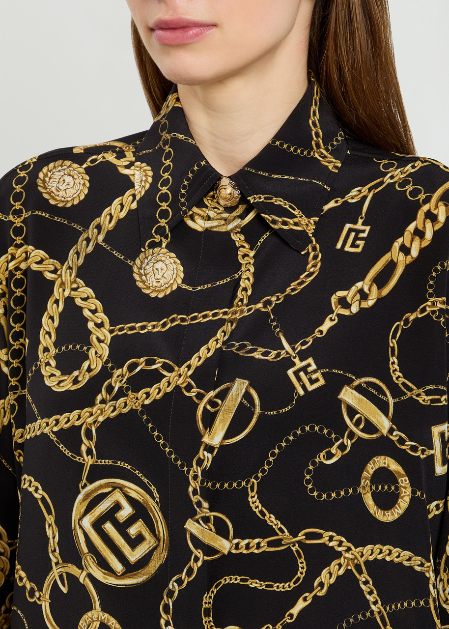 BALMAIN Printed silk shirt | Harvey Nichols