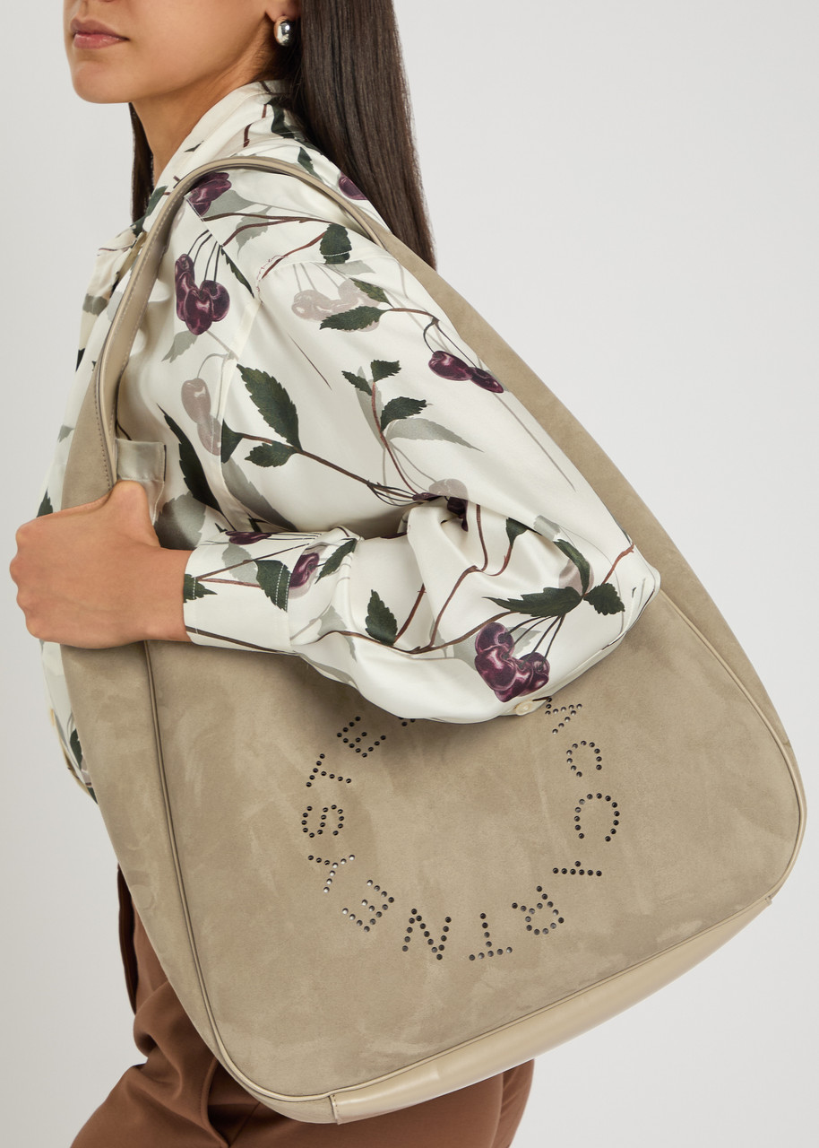 【Stella McCartney】 Logo faux suede shoulder bag STELLA MCCARTNEY Logo faux suede shoulder bag | Harvey Nichols