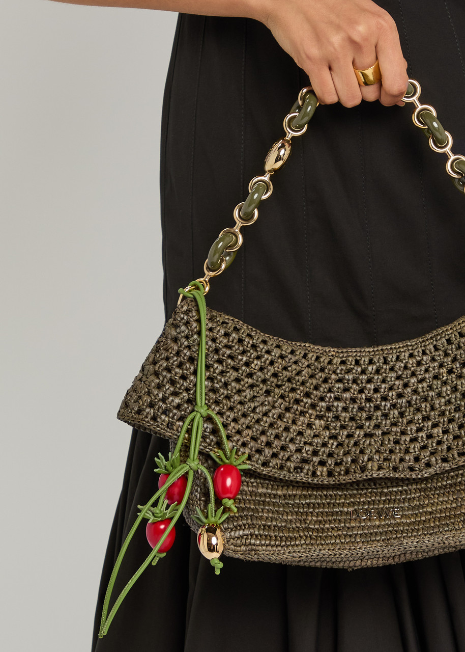 LOEWE X Paula's Ibiza tomato branch leather bag charm LOEWE X Paula's Ibiza tomato branch leather bag charm