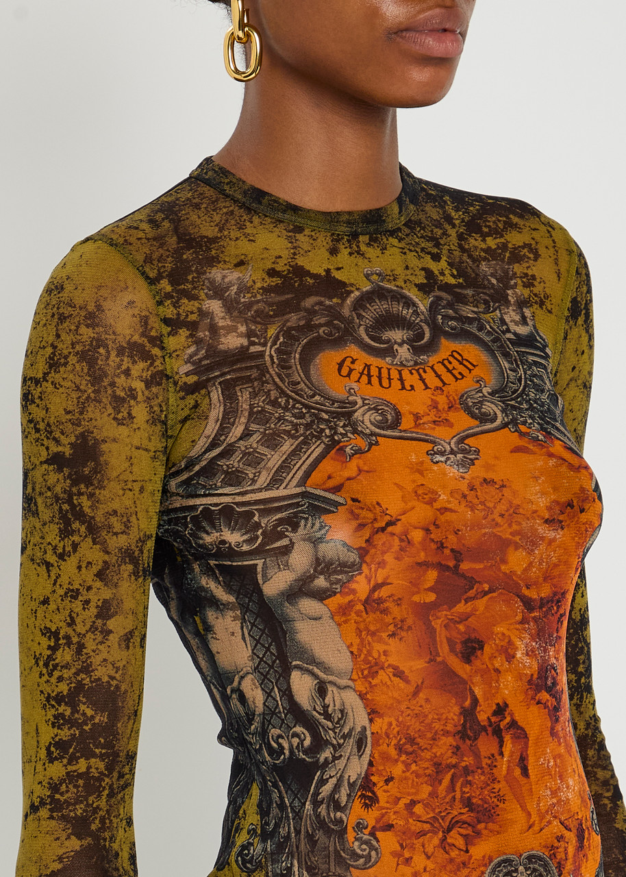 JEAN PAUL GAULTIER Printed mesh top | Harvey Nichols