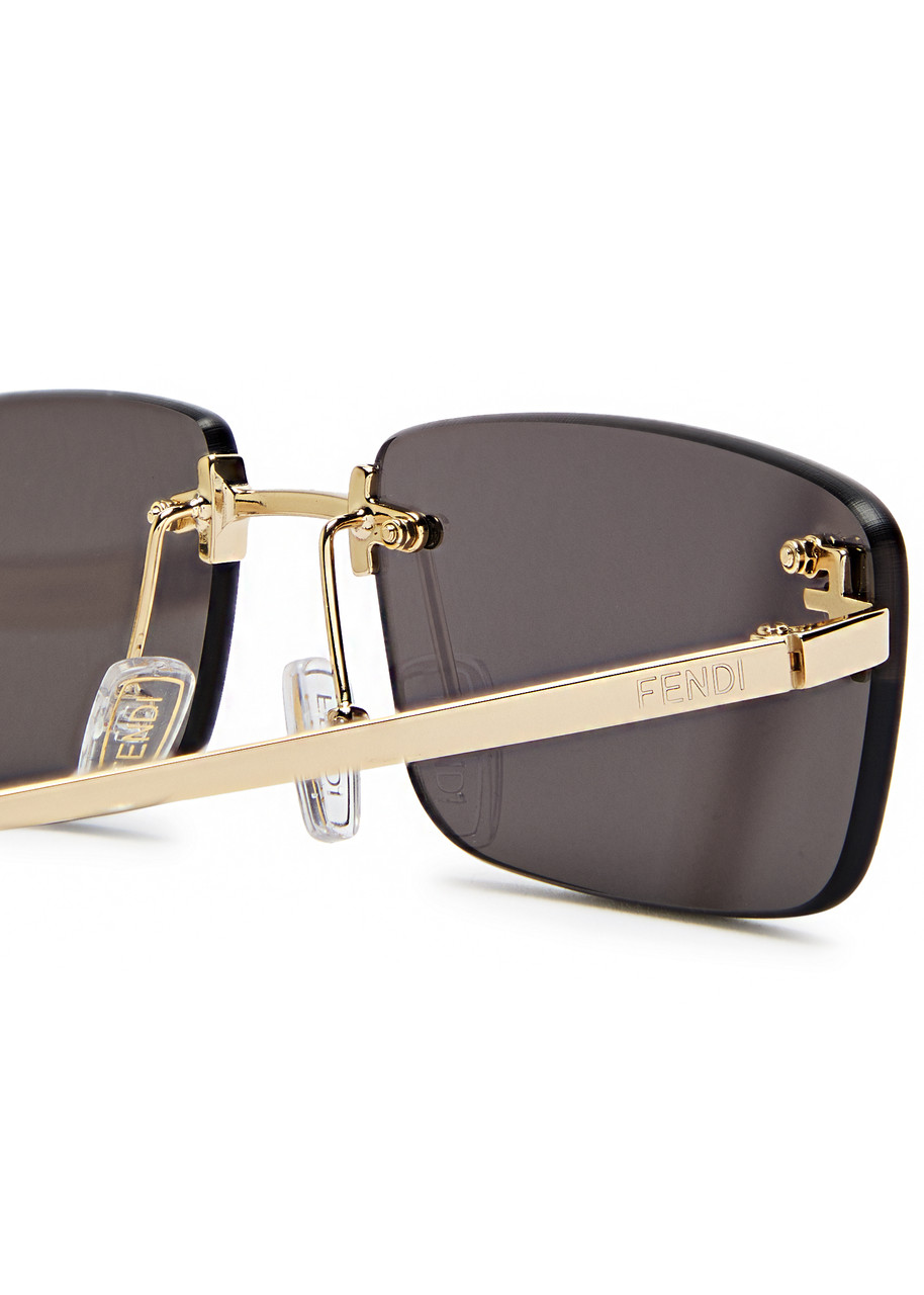 FENDI Fendi First rimless rectangle-frame sunglasses | Harvey Nichols