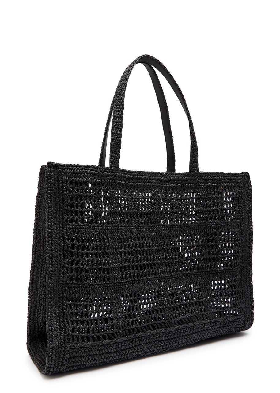 トートバッグ TORY BURCH Black Raffia Large Ella Shopping Bag TORY BURCH Ella large raffia tote bag | Harvey Nichols