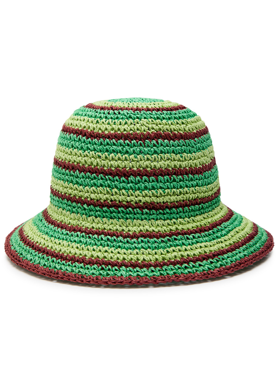 DAMSON MADDER Striped raffia bucket hat | Harvey Nichols