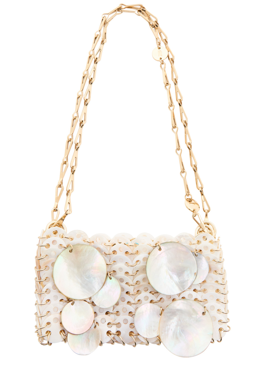 RABANNE 1969 Disc Mini pearl shoulder bag | Harvey Nichols
