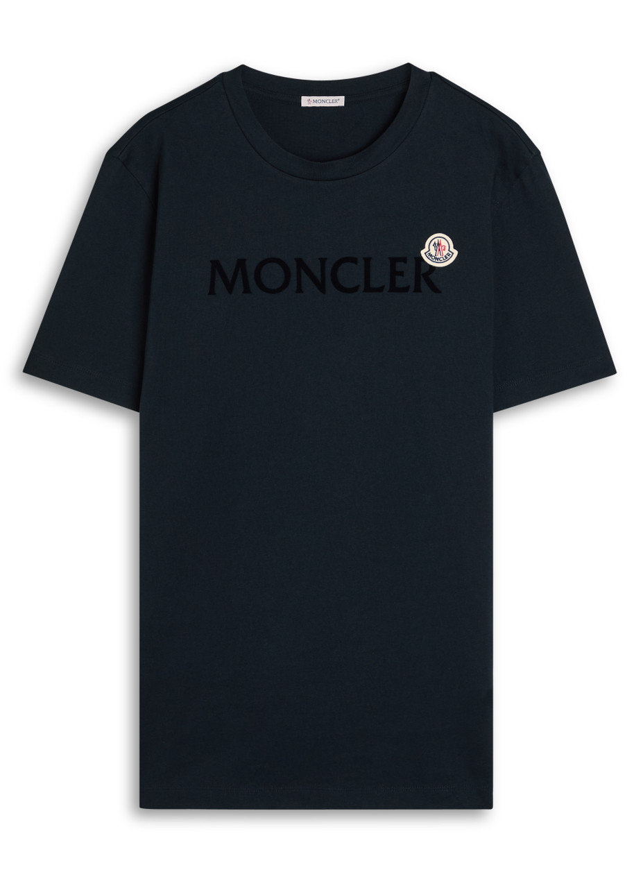 【極美品】MONCLER モンクレール　ネイビー ロゴ Tシャツ 2A 95cm MONCLER モンクレール ロゴTシャツ XXL ネイビー 【代官山05