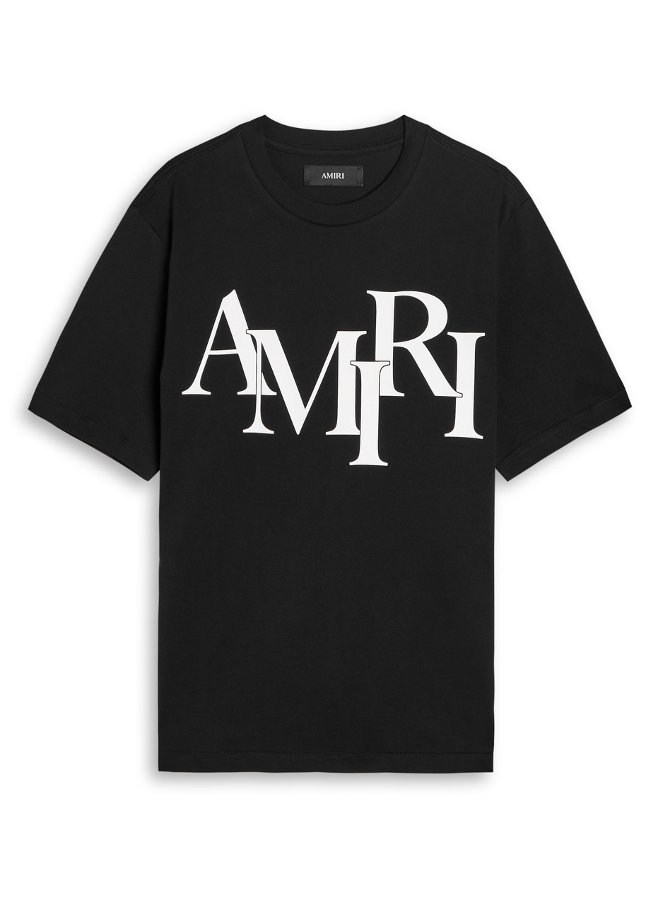 関税込♭*AMIRI*STAGGERED ロゴ コットン Tシャツ AMIRI Staggered logo cotton T-shirt | Harvey Nichols