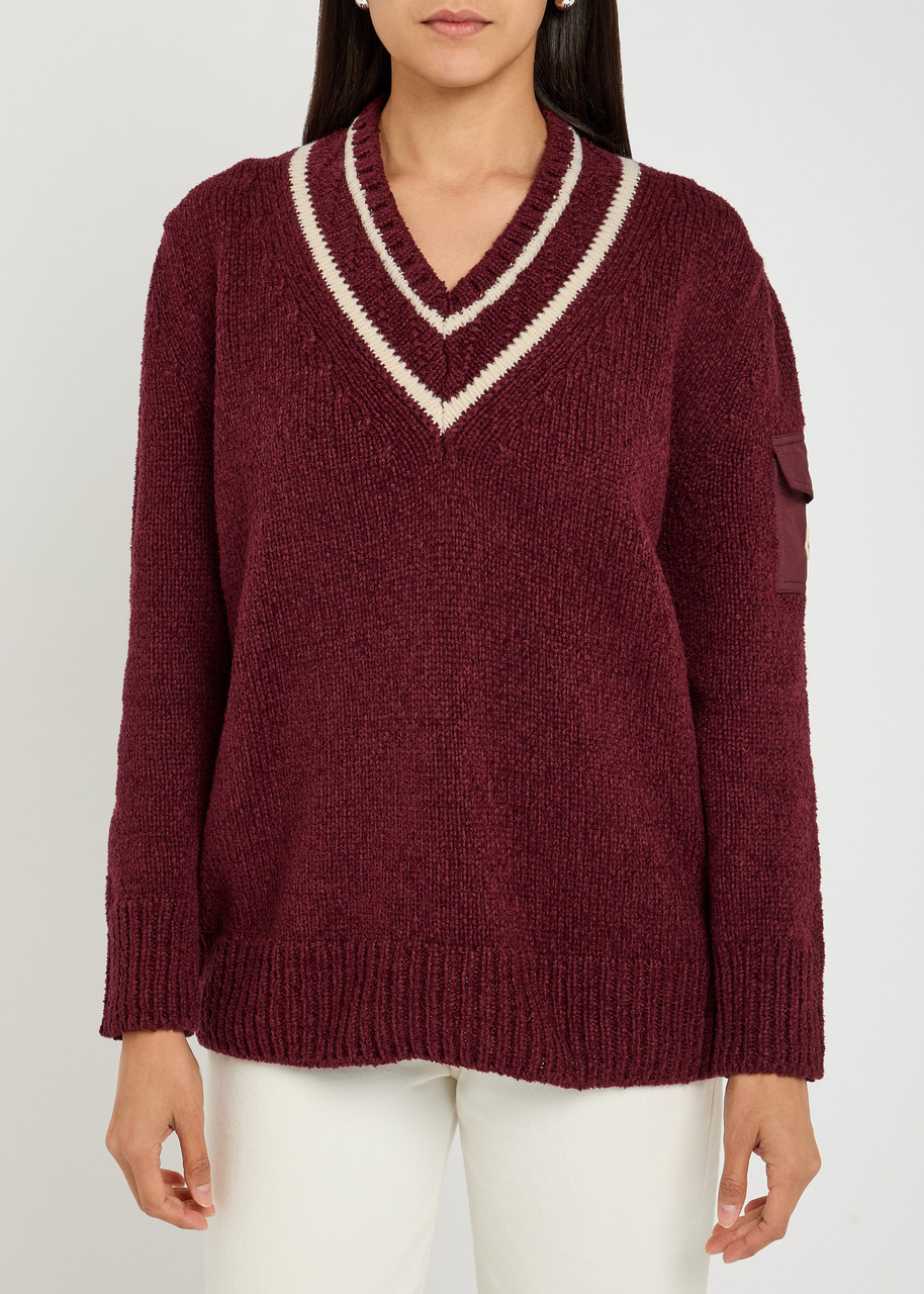 MONCLER V-neck knitted jumper | Harvey Nichols