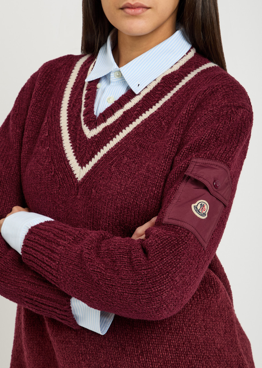 MONCLER V-neck knitted jumper | Harvey Nichols