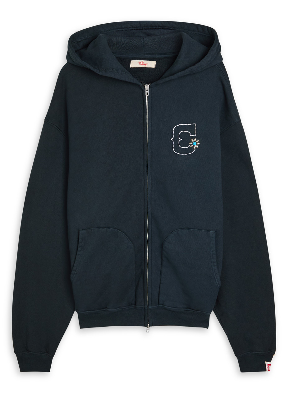 CHERRY LOS ANGELES Logo-embroidered hooded cotton sweatshirt