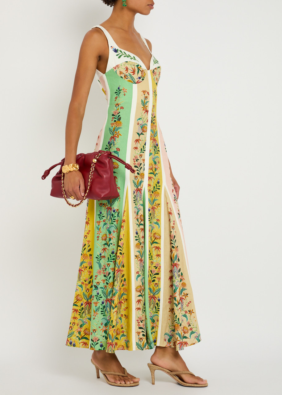 FARM RIO Striped linen-blend maxi dress | Harvey Nichols