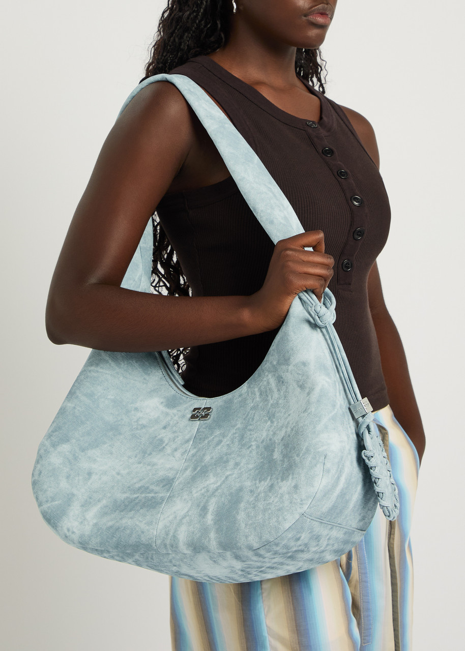 ショルダーバッグ・ポシェット GANNI MEDIUM BLEACHED HOBO BAG Celestial Blue Bleached Medium Hobo Bag | GANNI