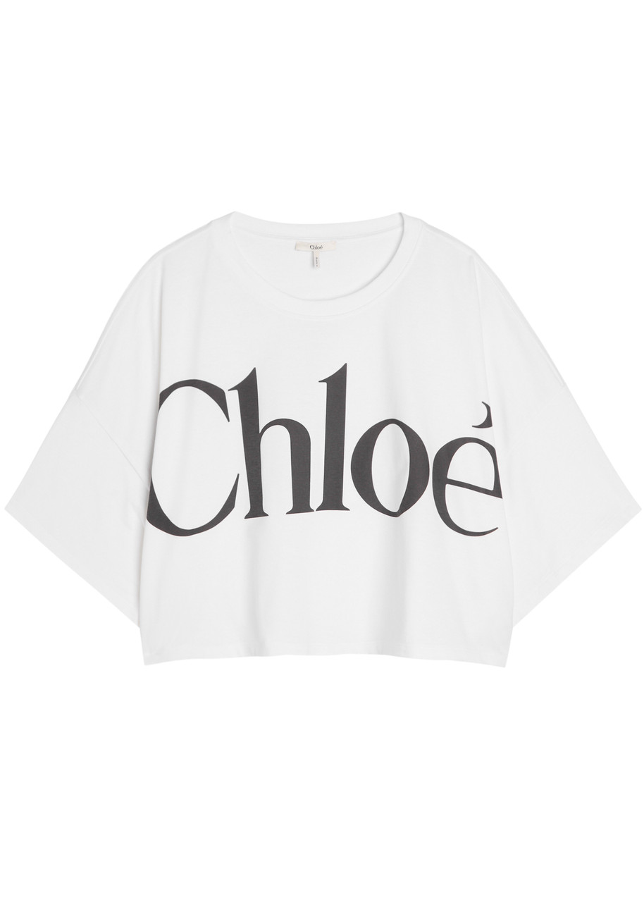 トップス marno Chloe knit tops white CHLOE Logo-printed cotton T-shirt | Harvey Nichols