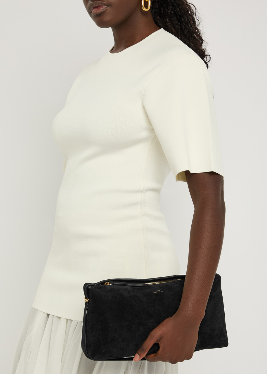 TOTEME Scoop suede clutch | Harvey Nichols