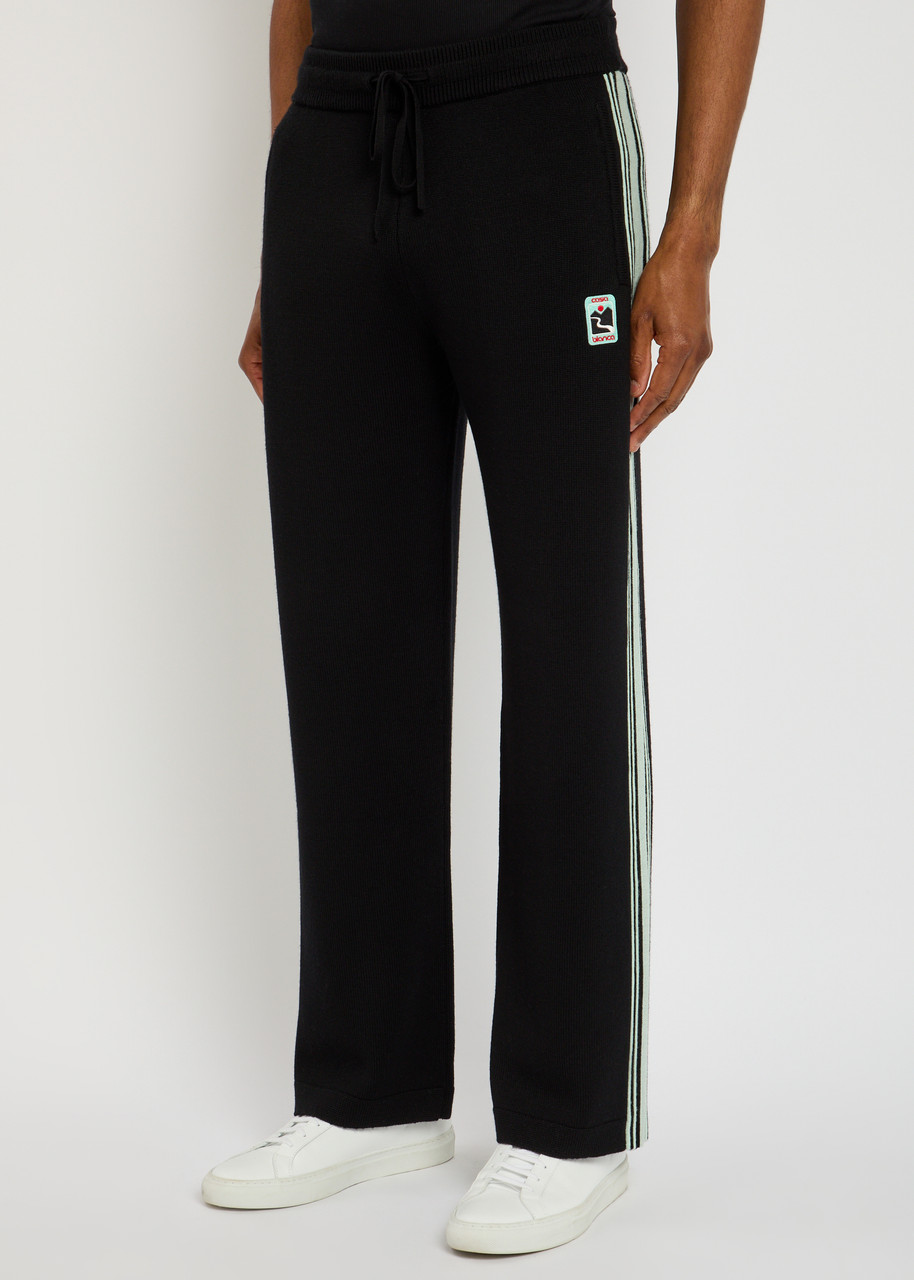 CASABLANCA Merino embroidered knit track pants | Harvey Nichols
