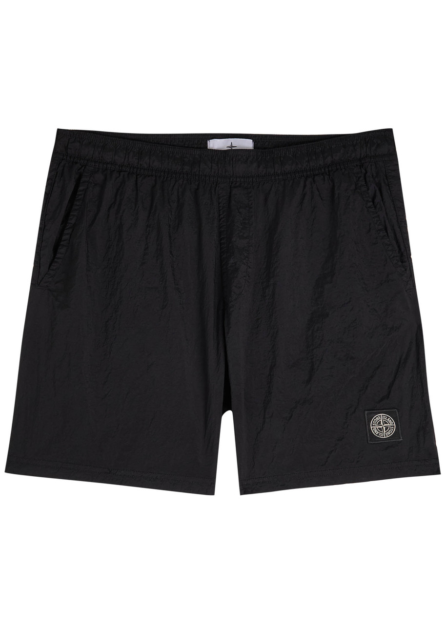 STONE ISLAND Logo crinkled nylon swim shorts | Harvey Nichols
