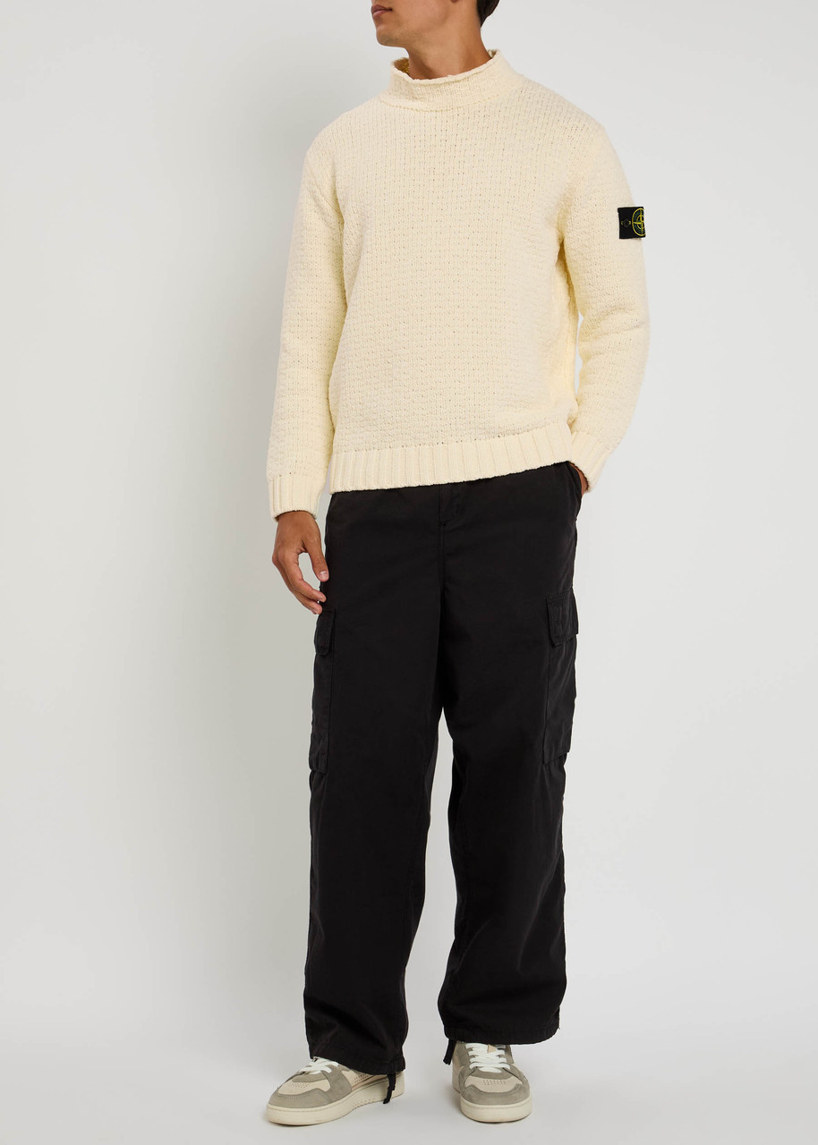 STONE ISLAND Logo cotton-chenille jumper | Harvey Nichols