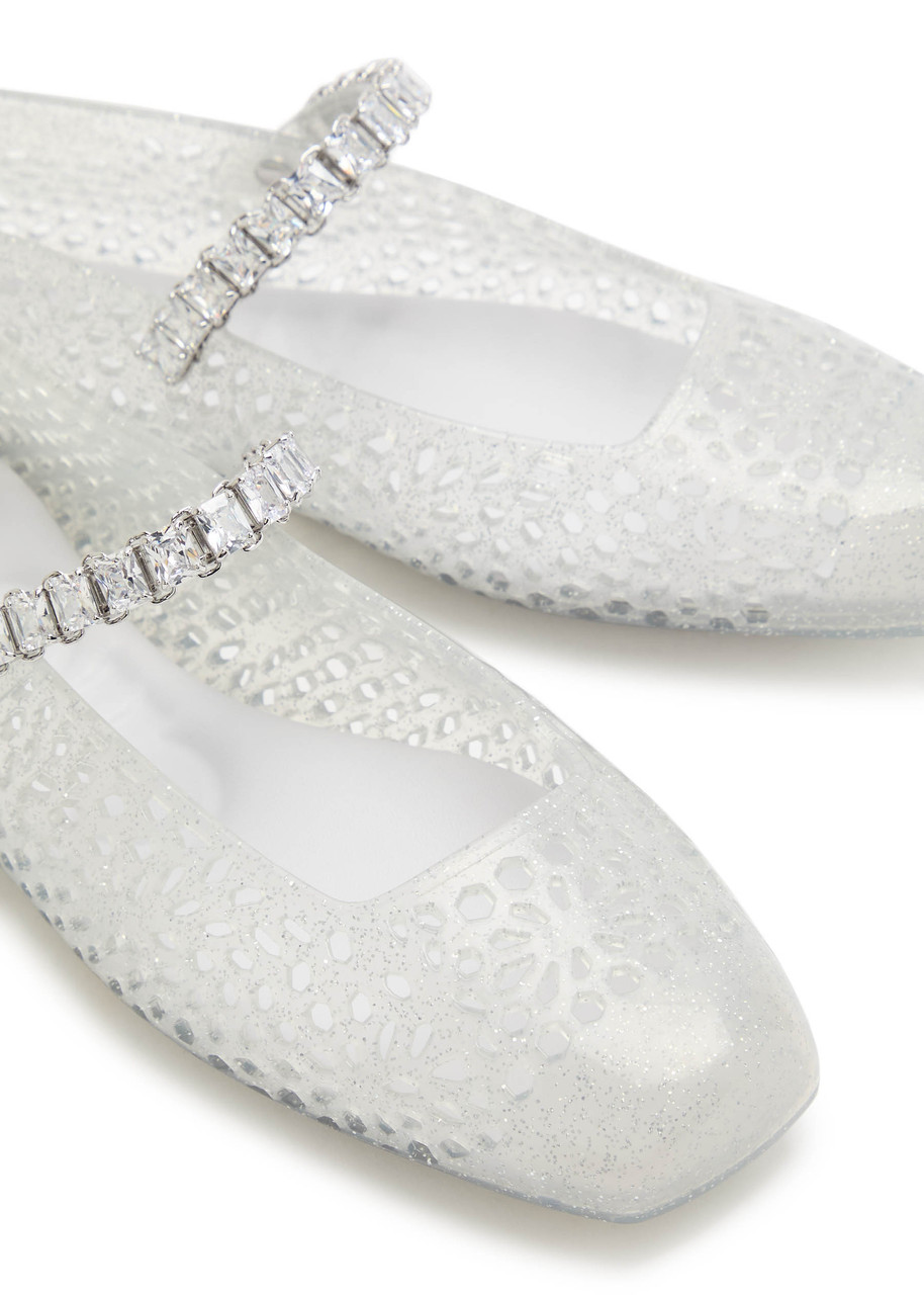 JIMMY CHOO The Jelly crystal-embellished ballet flats | Harvey Nichols