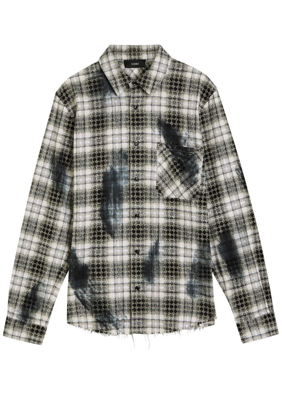 AMIRI MA Quad bleached flannel shirt | Harvey Nichols